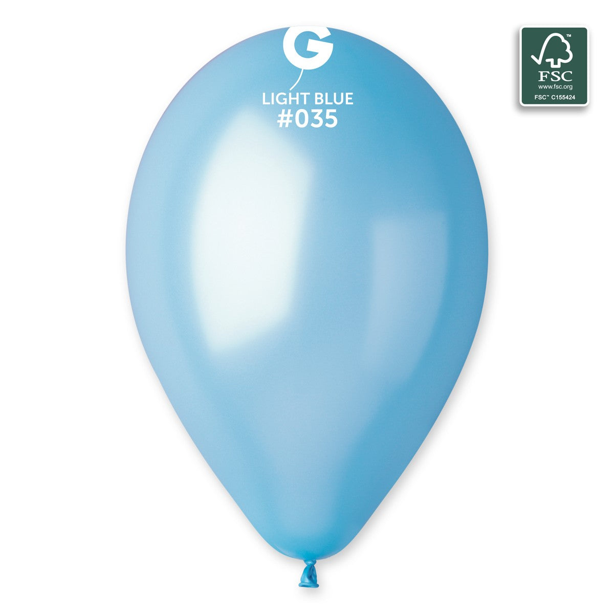 Gemar 13" Metallic Light Blue #035 GM120 50pcs Round Balloon — Italian store beauty original 1200px