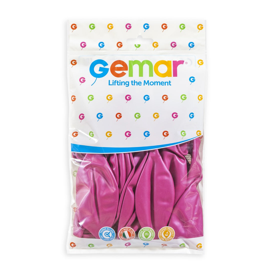 Gemar 19" Metallic Fuchsia #064 GM19 25pcs Round Balloon — Italian store hang-pack original 1200px