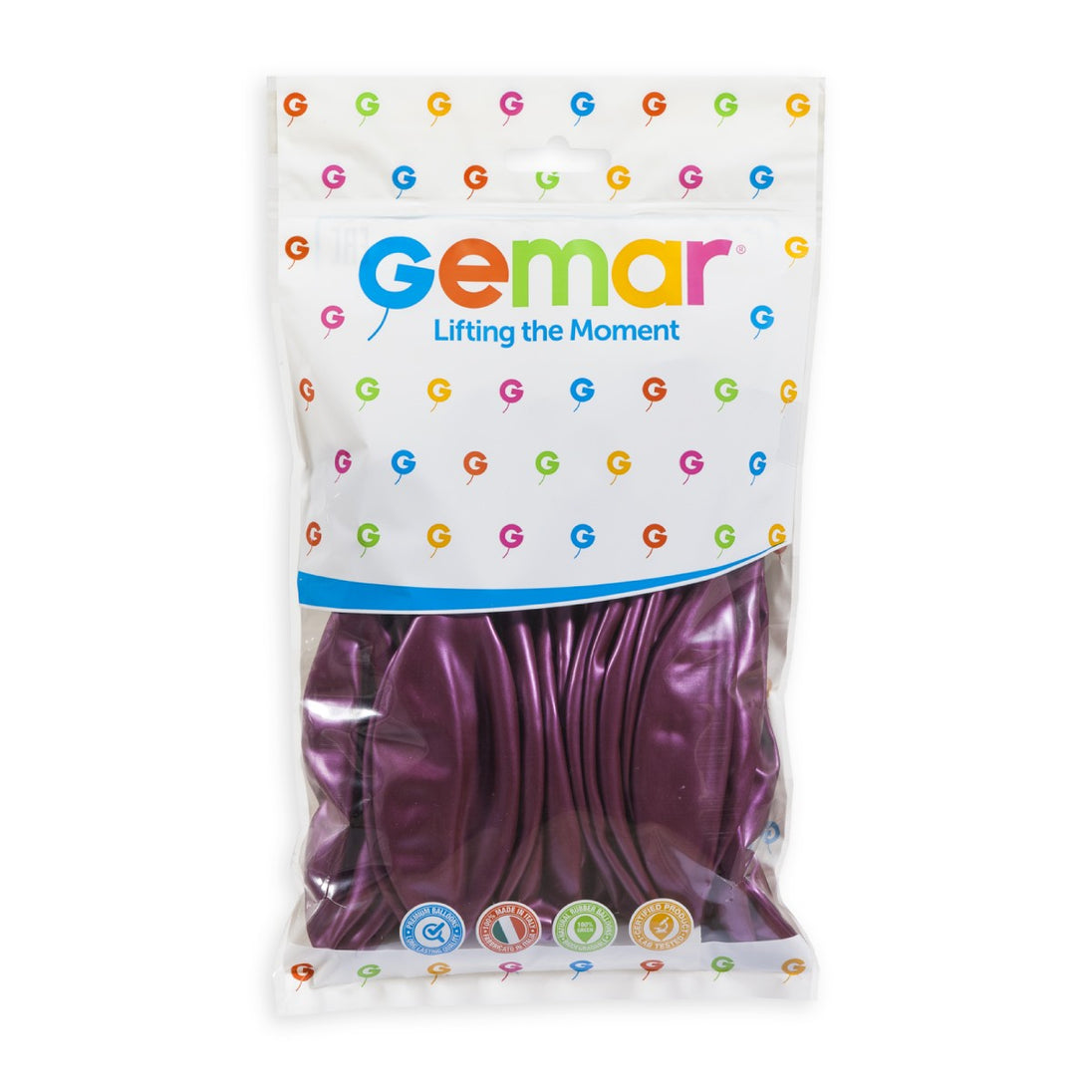 Gemar 19" Metallic Burgundy #052 GM19 25pcs Round Balloon — Italian store hang-pack original 1200px
