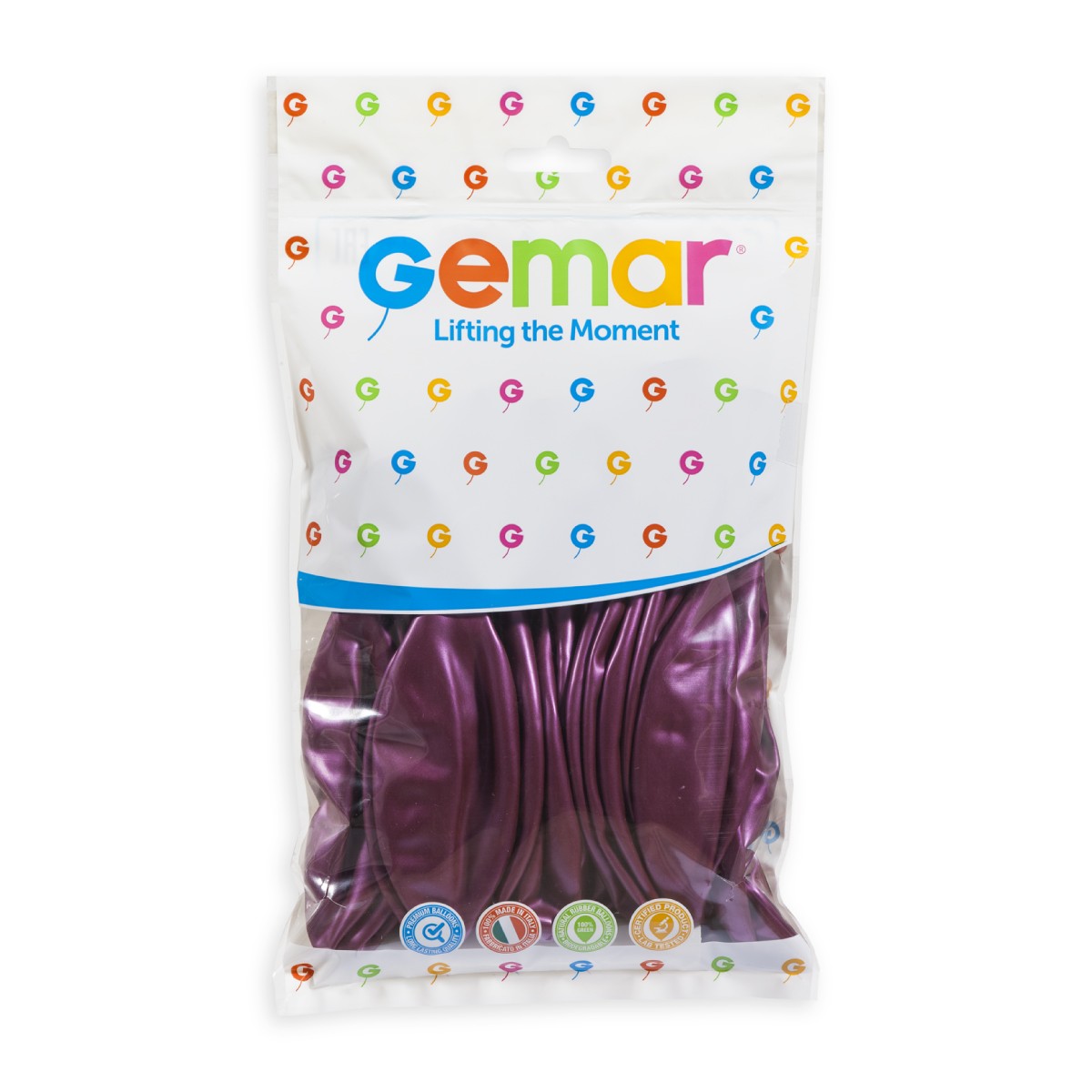 Gemar 19" Metallic Burgundy #052 GM19 25pcs Round Balloon — Italian store hang-pack original 1200px