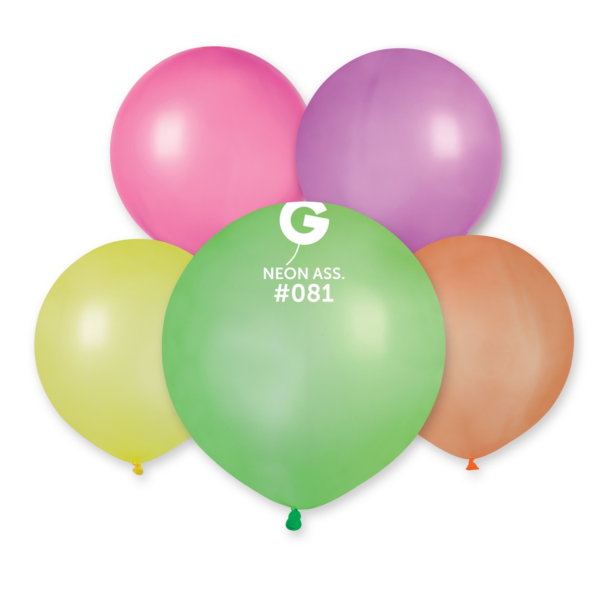 Gemar 19" Neon Assorted #081 G19 25pcs Round Balloon — Italian store beauty original 1200px