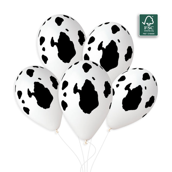 Gemar 13" Cow Print #001 Black Print Round Balloons 25pcs — Italian store beauty original 1200px