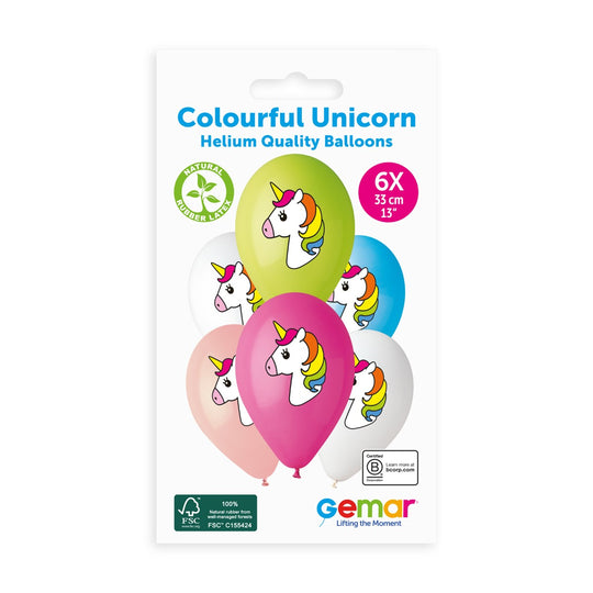 Gemar 13" Colorful Unicorn #660 GS120 6pcs — Italian store pack original 1200px