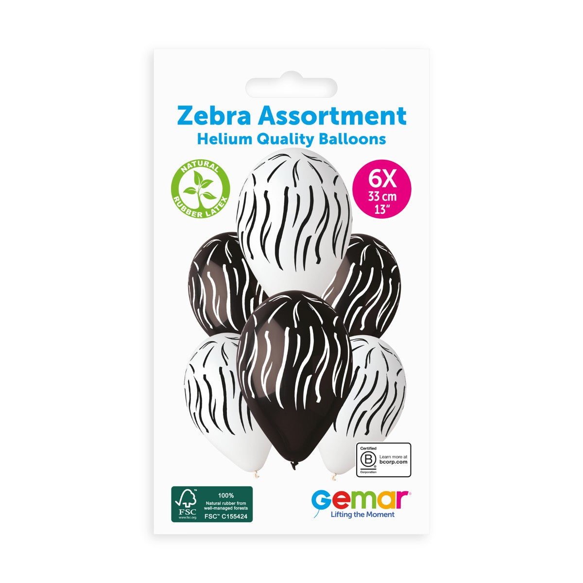 Gemar 13" Zebra Assortment #418 GS120 6pcs — Italian store pack original 1200px