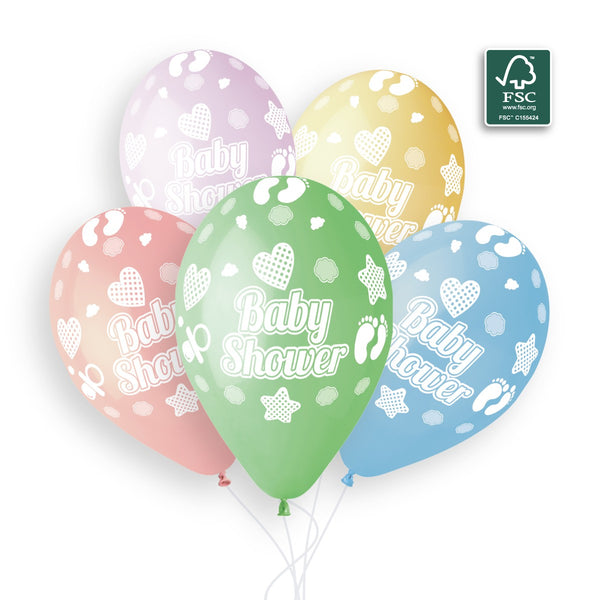 Gemar 13" Baby Shower #490 GS120 6pcs Round Balloon — Italian store beauty original 1200px