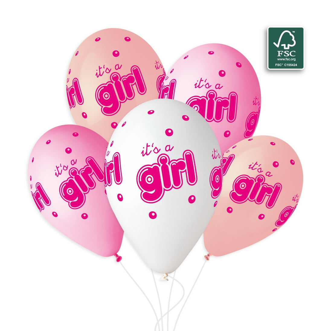 Gemar 13" It'S A Girl & Bubble #942 GS120 6pcs Round Balloon — Italian store beauty original 1200px