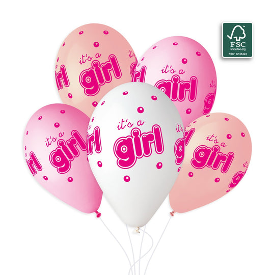 Gemar 13" It'S A Girl & Bubble #942 GS120 6pcs Round Balloon — Italian store beauty original 1200px