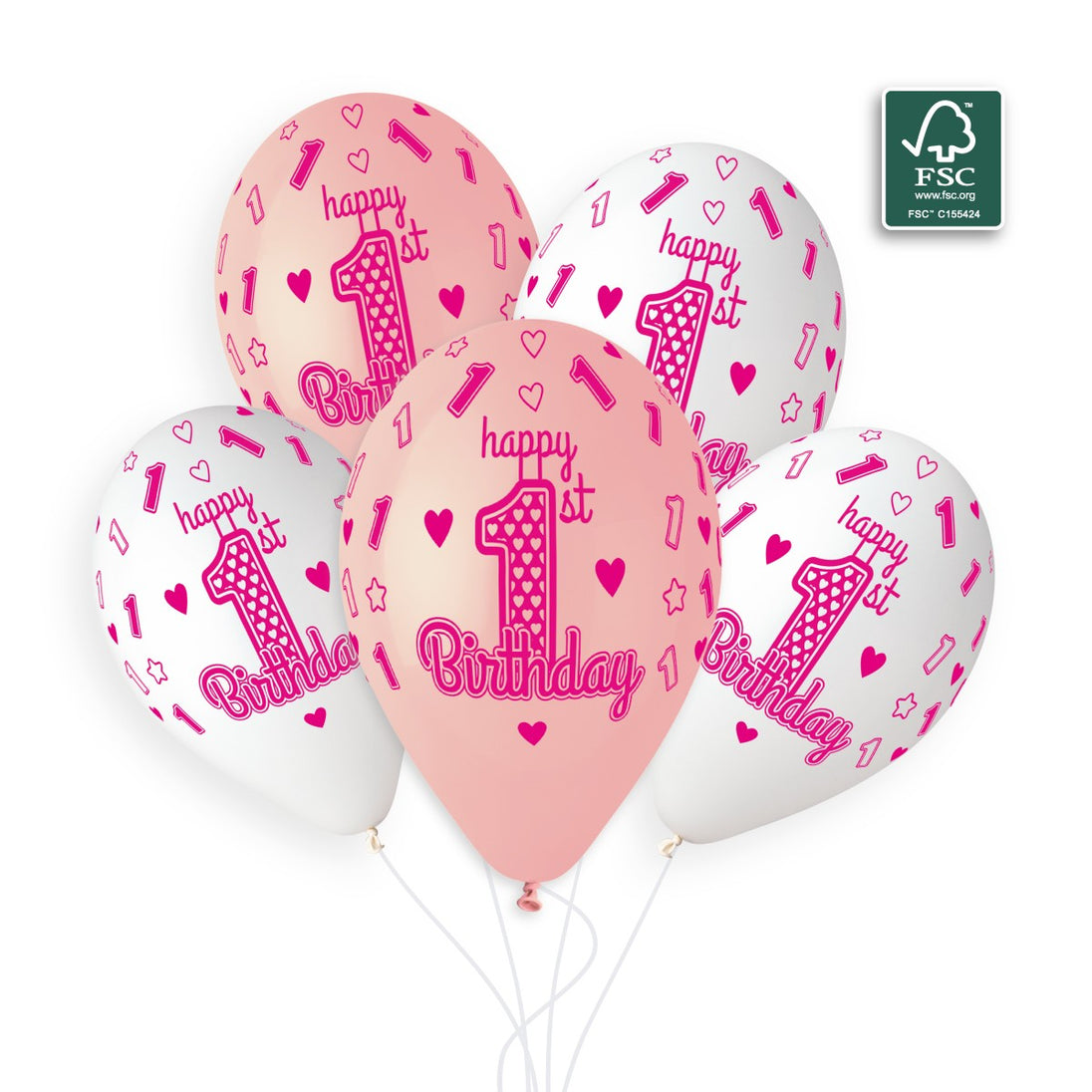 Gemar 13" 1St Birthday Girl #471 GS120 6pcs Round Balloon — Italian store beauty original 1200px