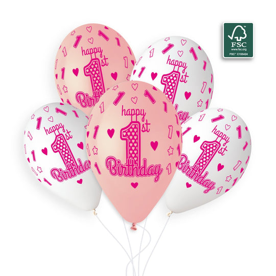 Gemar 13" 1St Birthday Girl #471 GS120 6pcs Round Balloon — Italian store beauty original 1200px