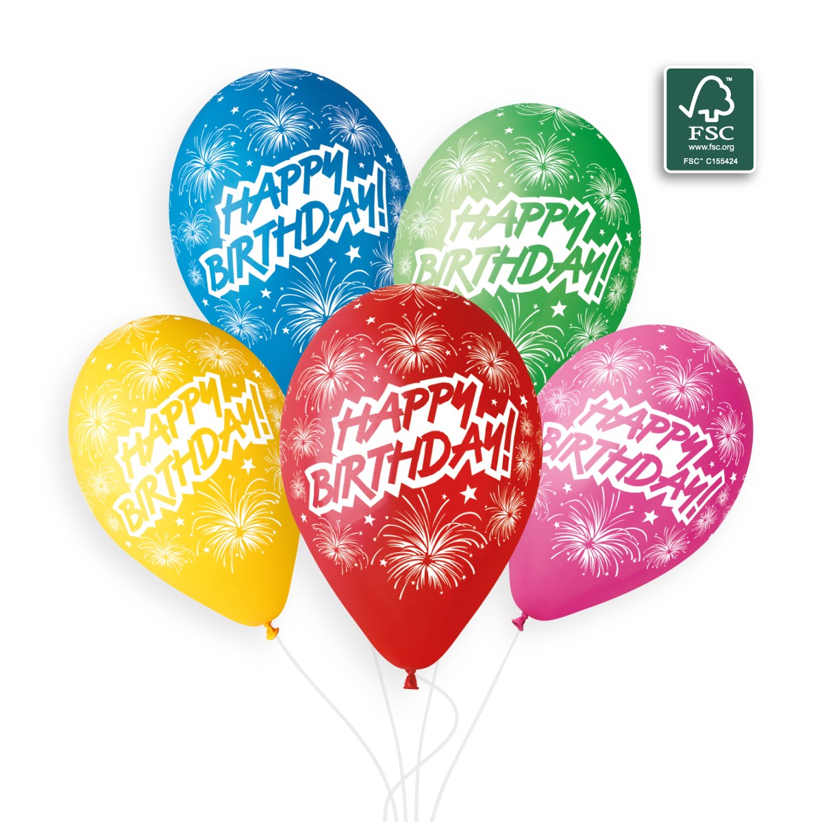 Gemar 13" Happy Birthday Celebration #041 GS120 6pcs Round Balloon — Italian store beauty original 1200px