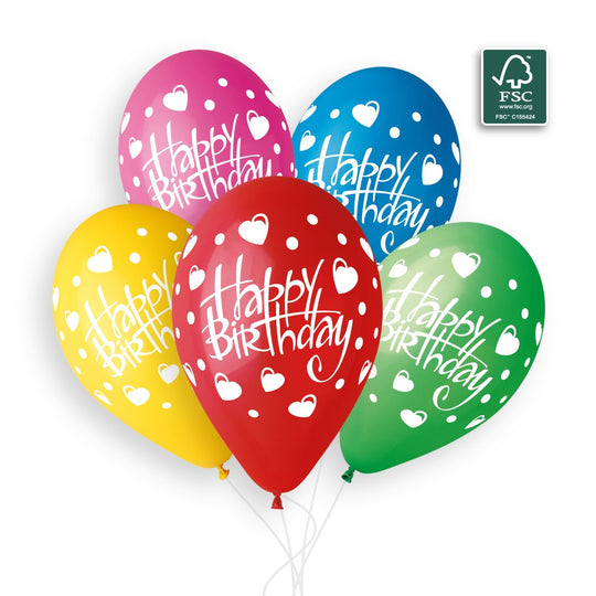 Gemar 13" Happy Birthday Love #191 GS120 6pcs Round Balloon — Italian store beauty original 1200px