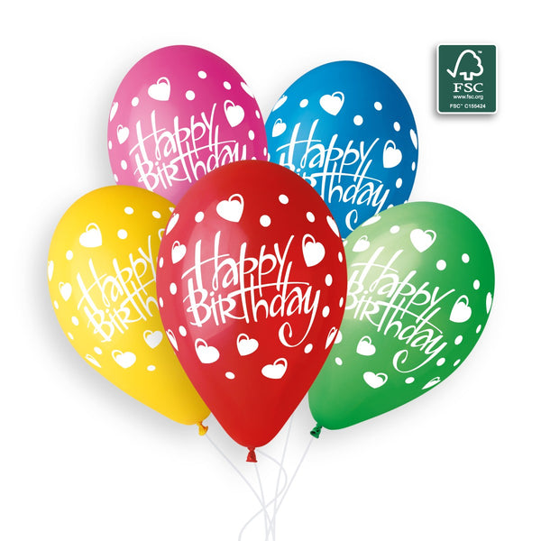 Gemar 13" Happy Birthday Love #191 GS120 6pcs Round Balloon — Italian store beauty original 1200px