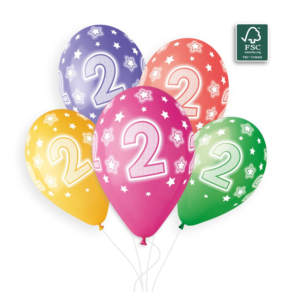 Gemar 13" Cosmic Stars Age 2 #847 GS120 6pcs Round Balloon — Italian store beauty original 1200px