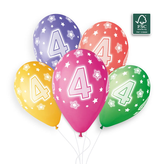 Gemar 13" Cosmic Stars Age 4 #850 GS120 6pcs Round Balloon — Italian store beauty original 1200px