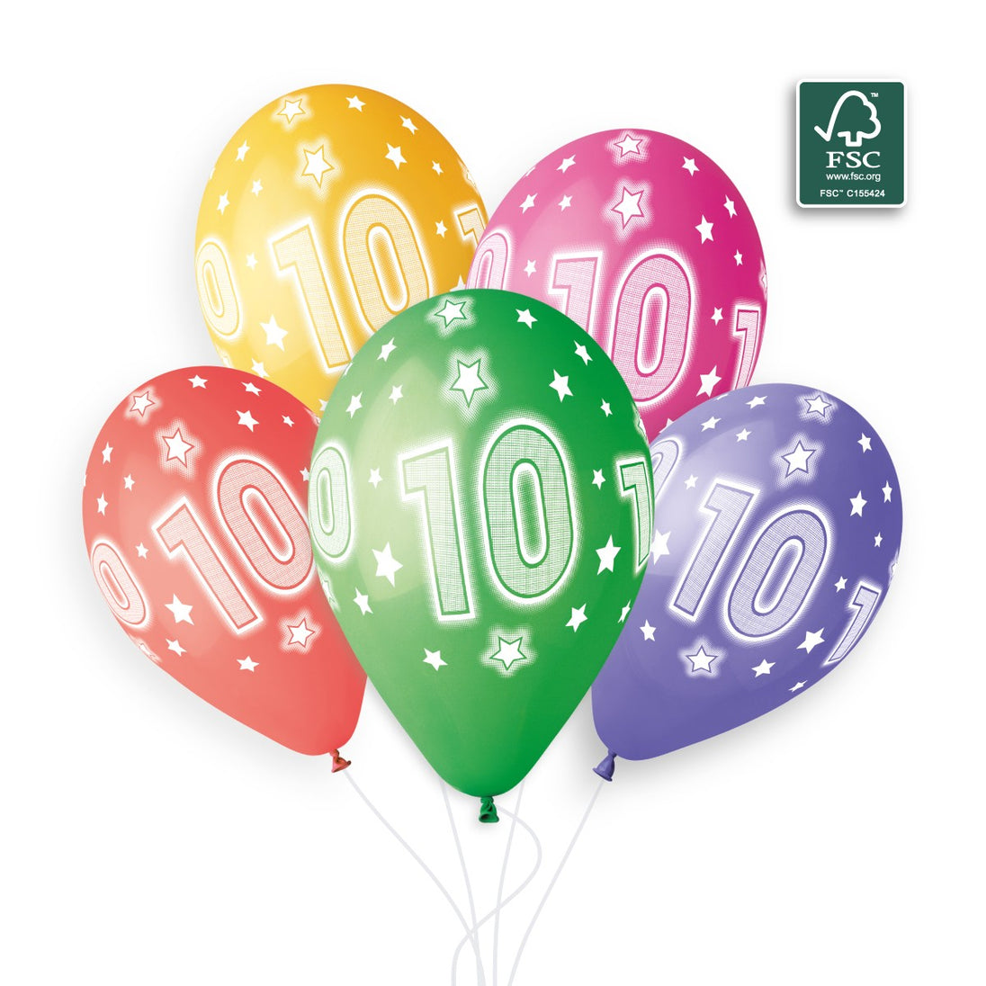 Gemar 13" Cosmic Stars Age 10 #860 GS120 6pcs Round Balloon — Italian store beauty original 1200px