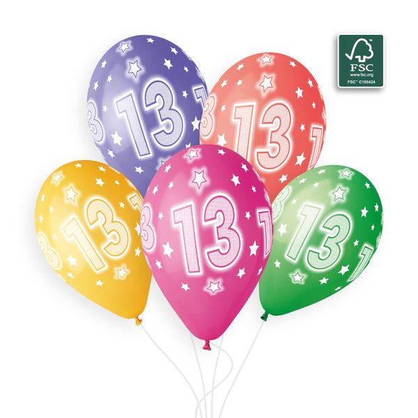 Gemar 13" Cosmic Stars Age 13 #874 GS120 6pcs Round Balloon — Italian store beauty original 1200px
