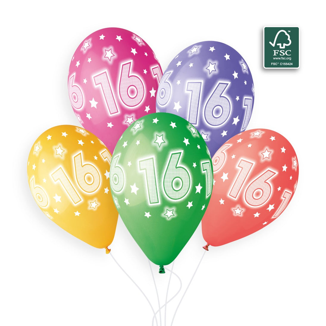 Gemar 13" Cosmic Stars Age 16 #875 GS120 6pcs Round Balloon — Italian store beauty original 1200px