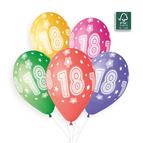 Gemar 13" Cosmic Stars Age 18 #863 GS120 6pcs Round Balloon — Italian store beauty original 1200px