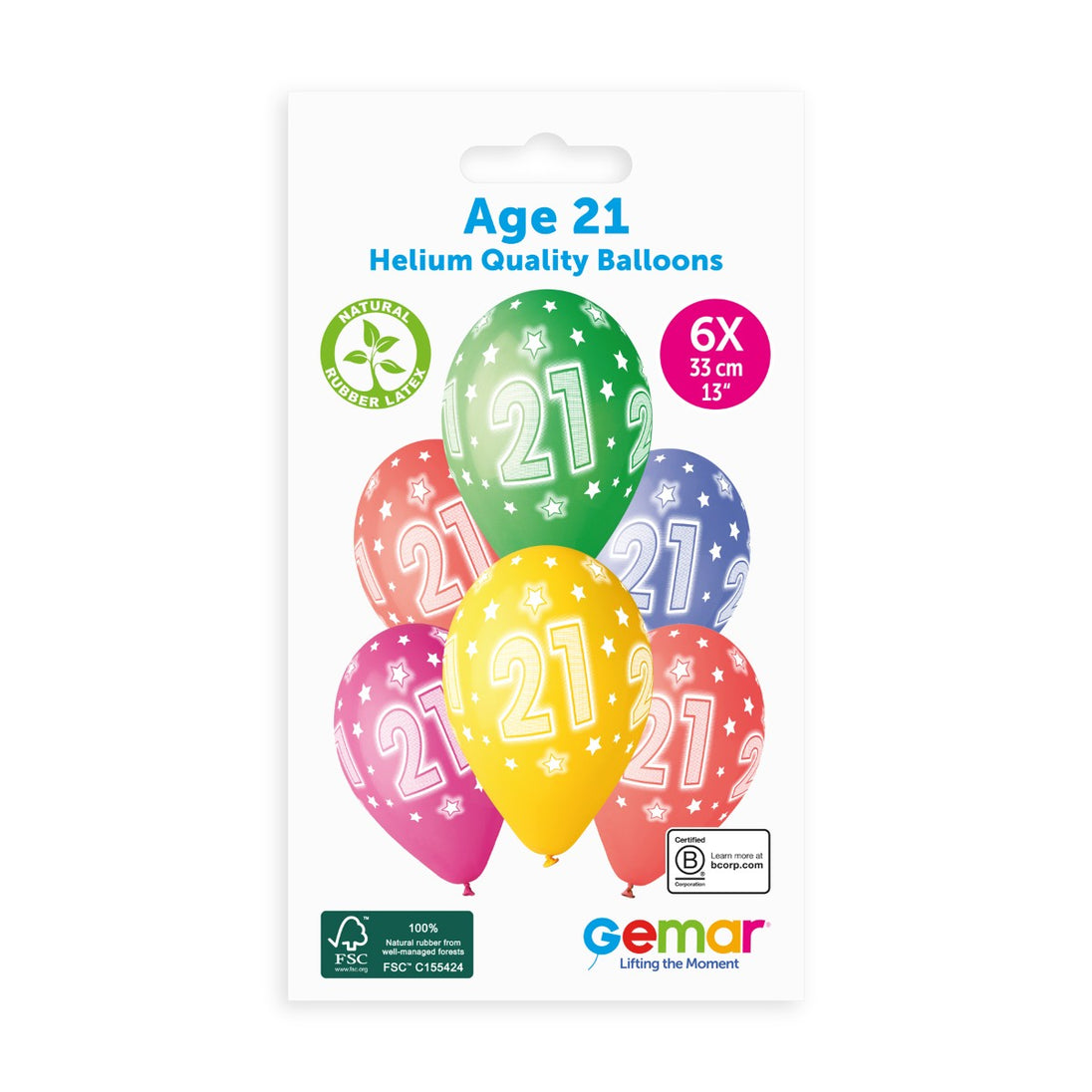 Gemar 13" Cosmic Stars Age 21 #877 GS120 6pcs Modelling Balloons — Italian store pack original 1200px