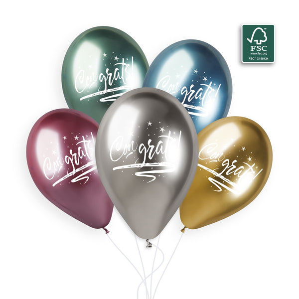 Gemar 13" Shiny Congrats #797 GBS120 6pcs Round Balloon — Italian store beauty original 1200px
