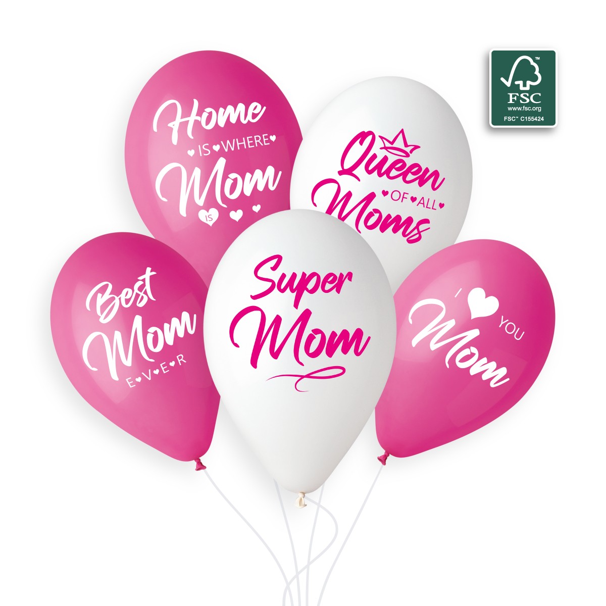 Gemar 13" Queen Of All Moms #1239-1240-1241-1242-1243 GS120 6pcs Round Balloon — Italian store beauty original 1200px