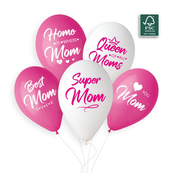 Gemar 13" Queen Of All Moms #1239-1240-1241-1242-1243 GS120 6pcs Round Balloon — Italian store beauty original 1200px