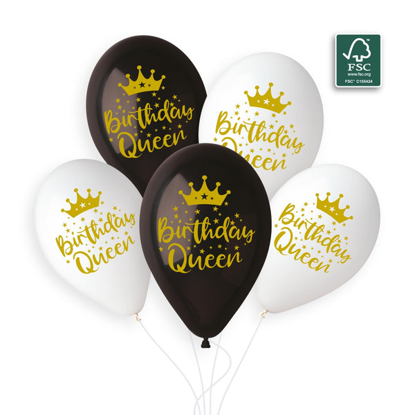 Gemar 13" Birthday Queen #1215 GS120 6pcs Round Balloon — Italian store beauty original 1200px
