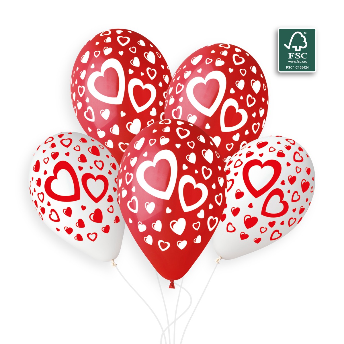 Gemar 13" Double Hearts #086 GS120 6pcs Round Balloon — Italian store beauty original 1200px