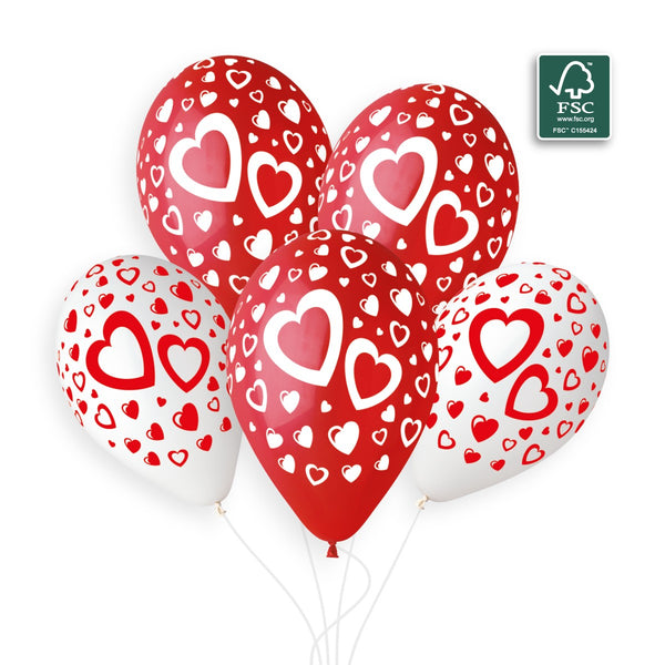 Gemar 13" Double Hearts #086 GS120 6pcs Round Balloon — Italian store beauty original 1200px