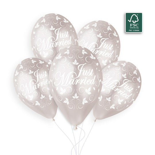 Gemar 13" Just Married #043 GMS120 Round Balloon — Italian store beauty original 1200px
