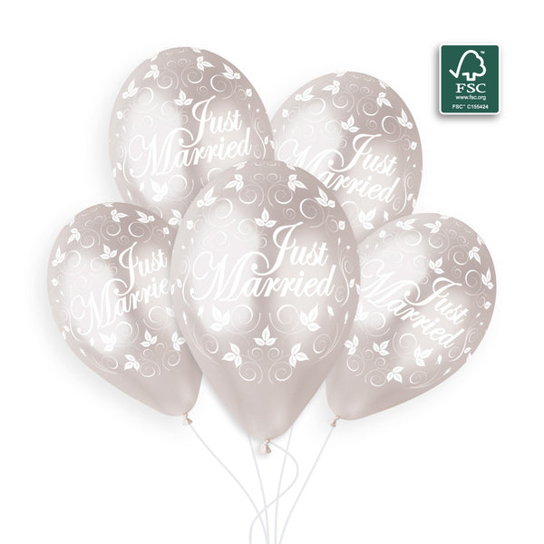 Gemar 13" Just Married #043 GMS120 Round Balloon — Italian store beauty original 1200px
