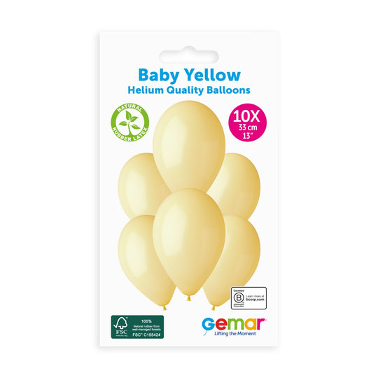 Gemar 13" Baby Yellow #043 G120 10pcs Round Balloon — Italian store pack original 1200px