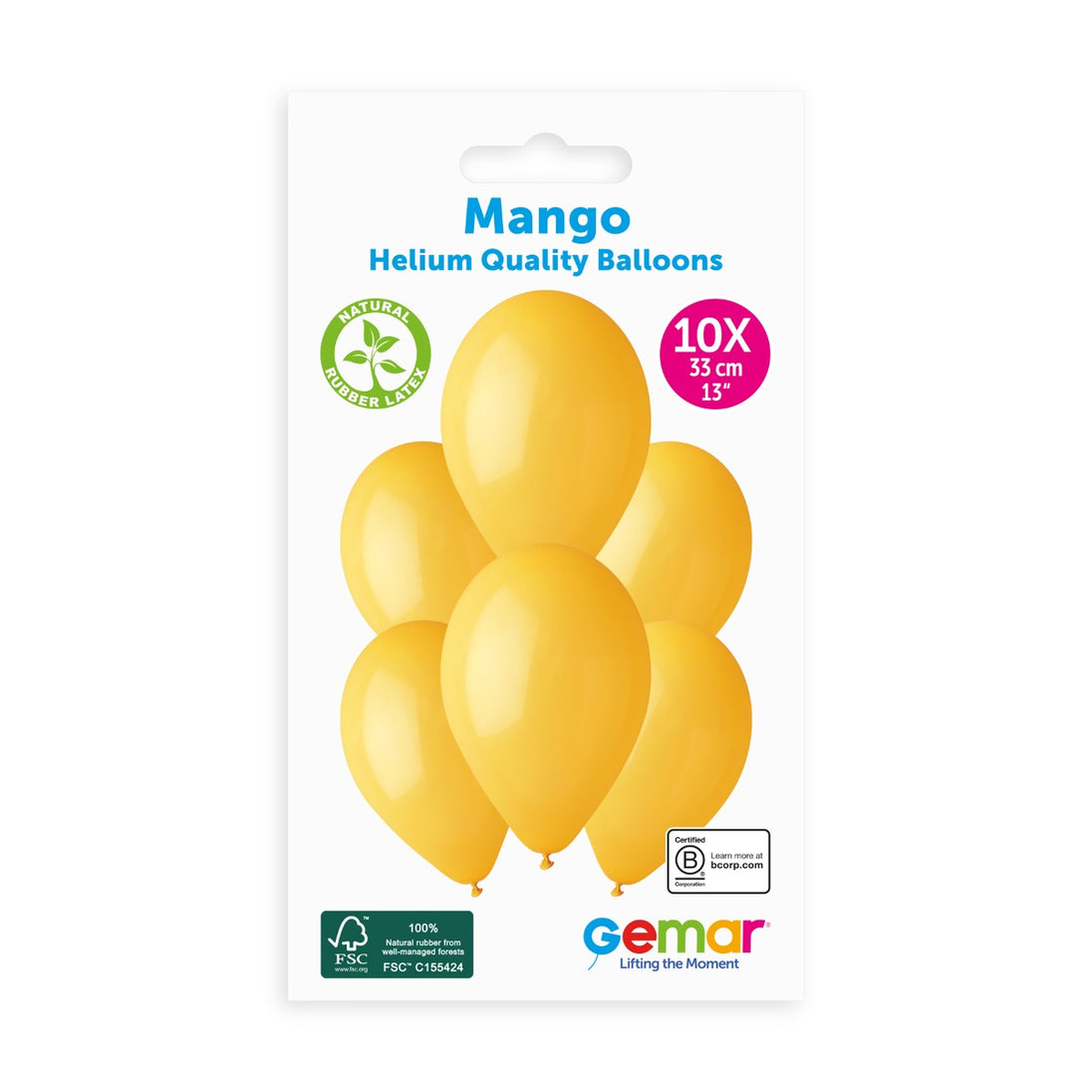 Gemar 13" Mango #003 G120 10pcs Round Balloon — Italian store pack original 1200px