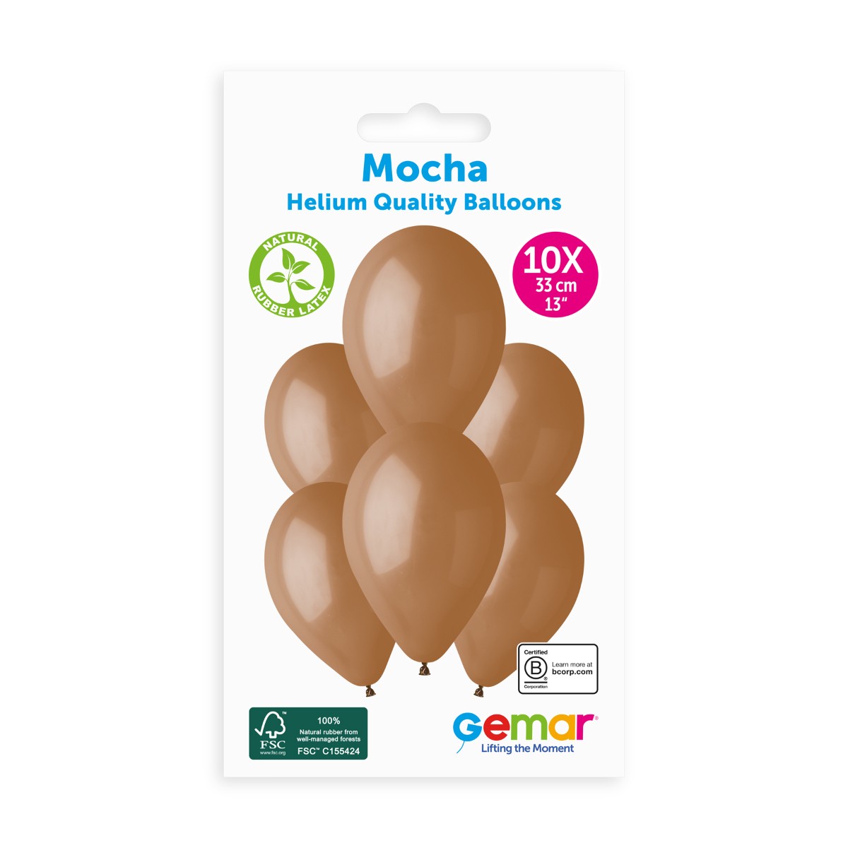 Gemar 13" Mocha #076 G120 10pcs Round Balloon — Italian store pack original 1200px