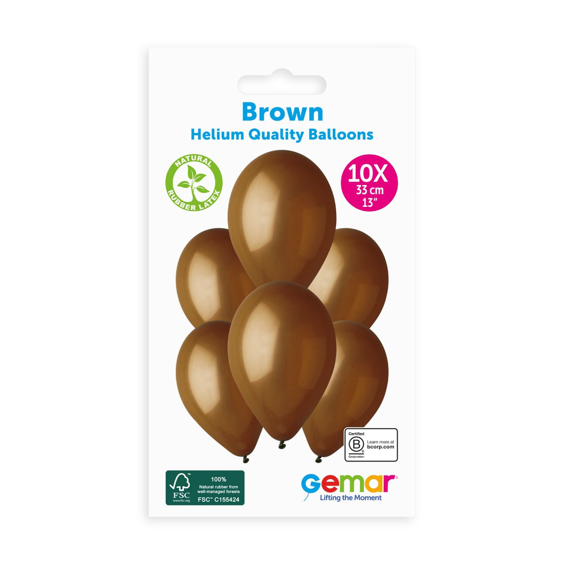 Gemar 13" Brown #048 G120 10pcs Round Balloon — Italian store pack original 1200px