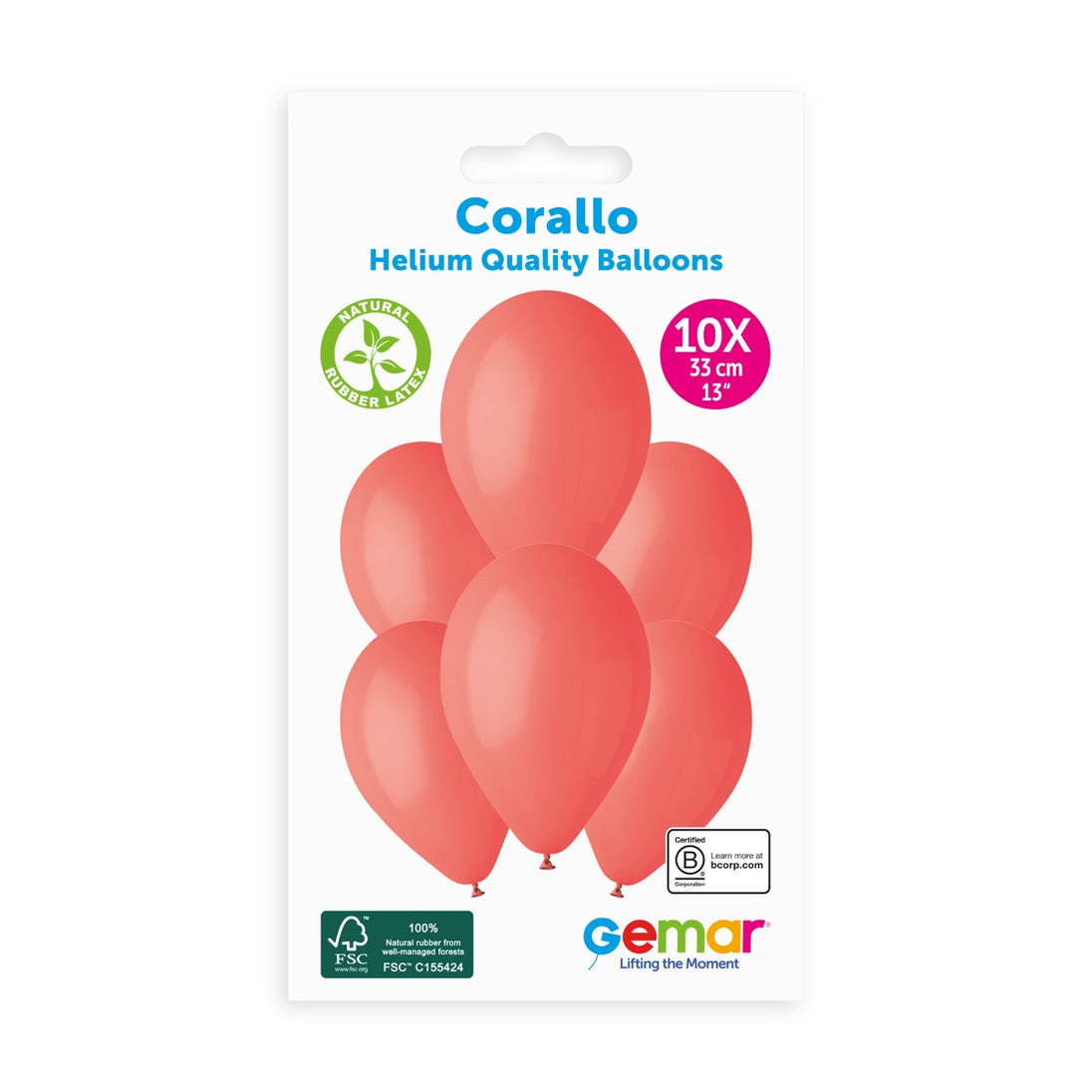 Gemar 13" Corallo #078 G120 10pcs Round Balloon — Italian store pack original 1200px