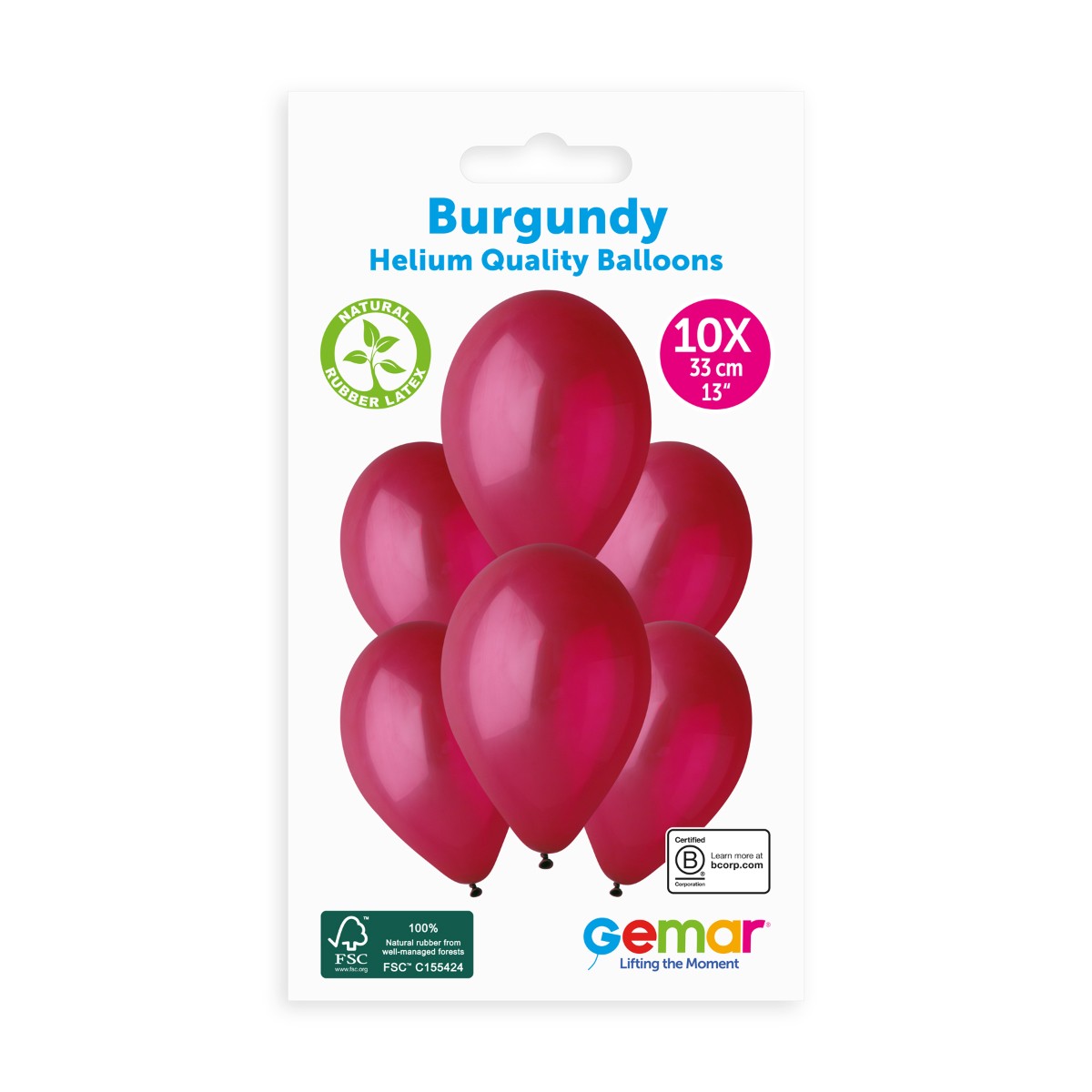 Gemar 13" Burgundy #047 G120 10pcs Round Balloon — Italian store pack original 1200px