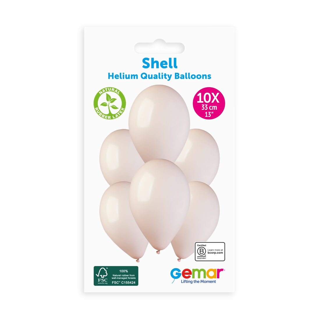 Gemar 13" Shell #100 G120 10pcs Round Balloon — Italian store pack original 1200px