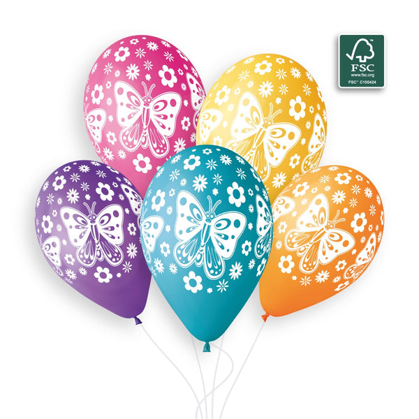 Gemar 13" Butterfly & Ladybug #355 GS120 6pcs Round Balloon — Italian store beauty original 1200px