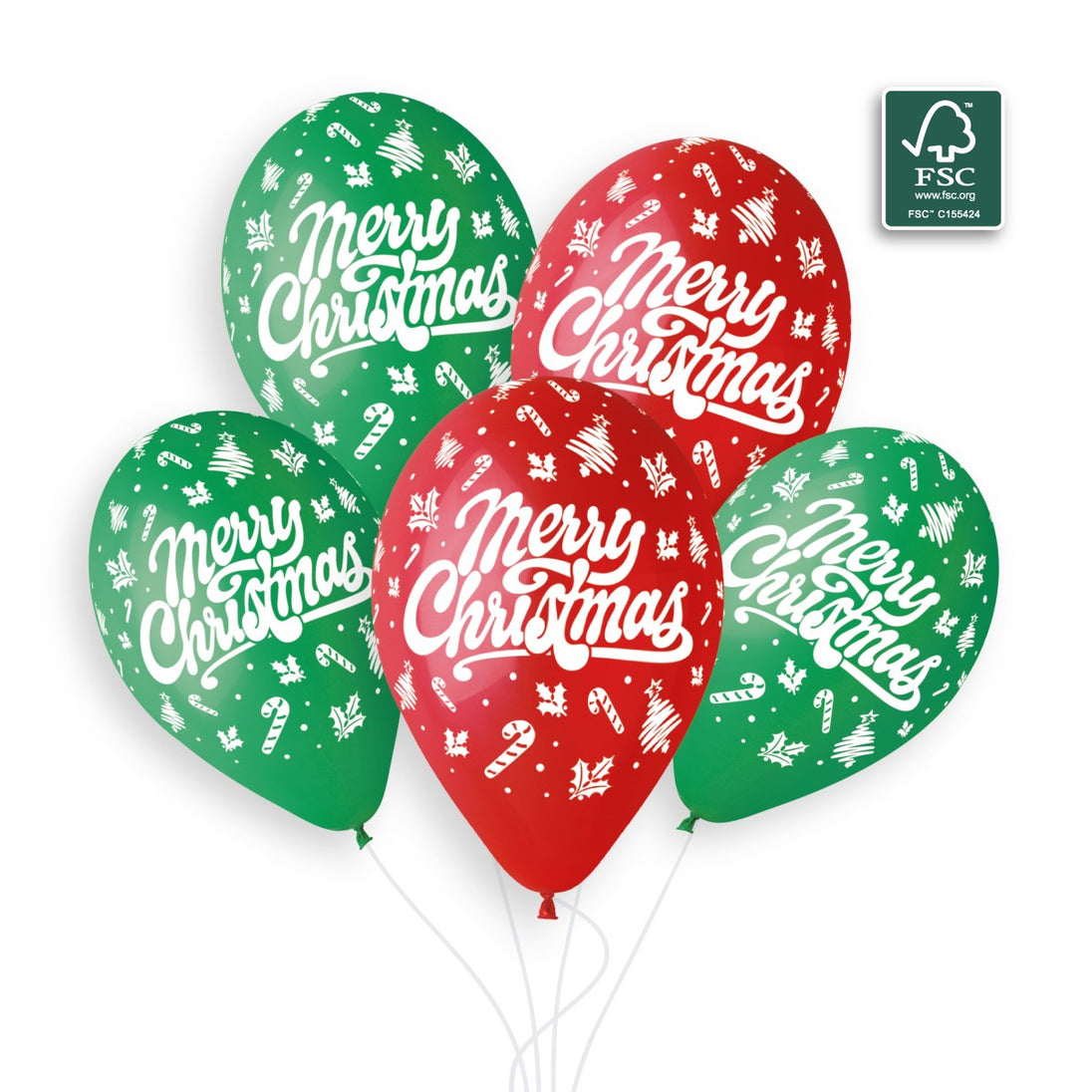 Gemar 13" Merry Christmas #112 GS120 6pcs Round Balloon — Italian store beauty original 1200px