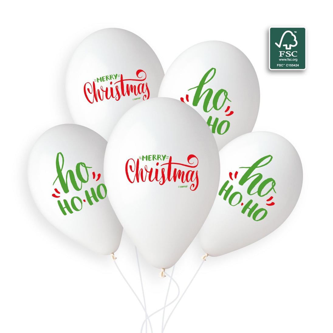 Gemar 13" Ho Ho Ho Merry Christmas #1190 GS120 6pcs Round Balloon — Italian store beauty original 1200px