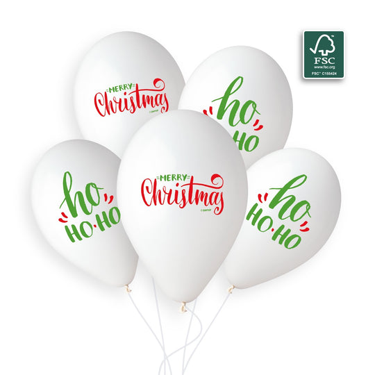 Gemar 13" Ho Ho Ho Merry Christmas #1190 GS120 6pcs Round Balloon — Italian store beauty original 1200px
