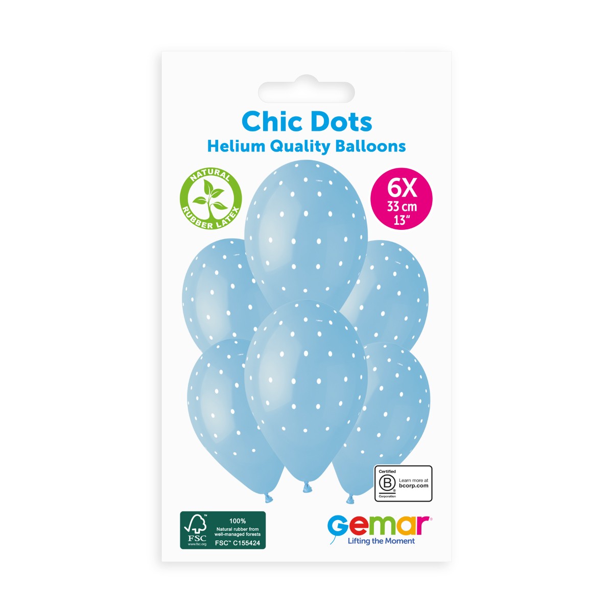 13" Chic Dots Blue 13" GS120 6pcs — Italian store pack original 1200px