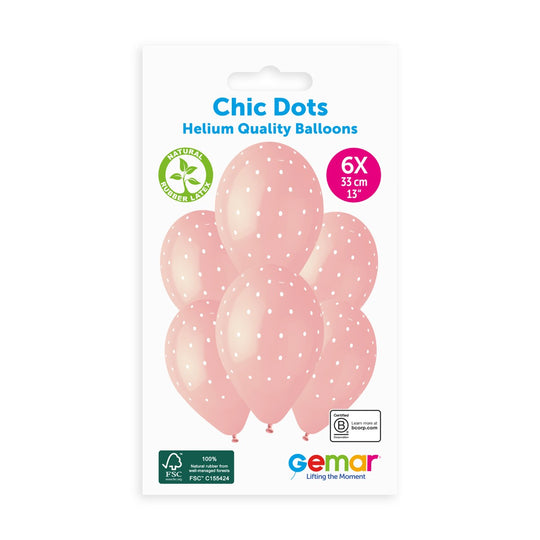 13" Chic Dots Pink 13" GS120 6pcs — Italian store pack original 1200px