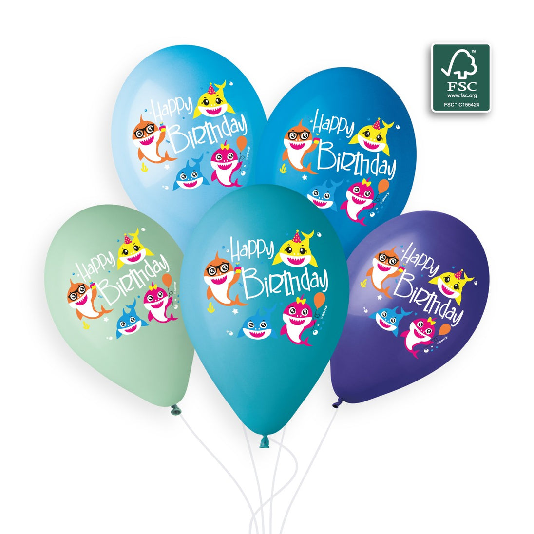 Gemar 13" Little Shark #1213 GS120 6pcs Round Balloon — Italian store beauty original 1200px