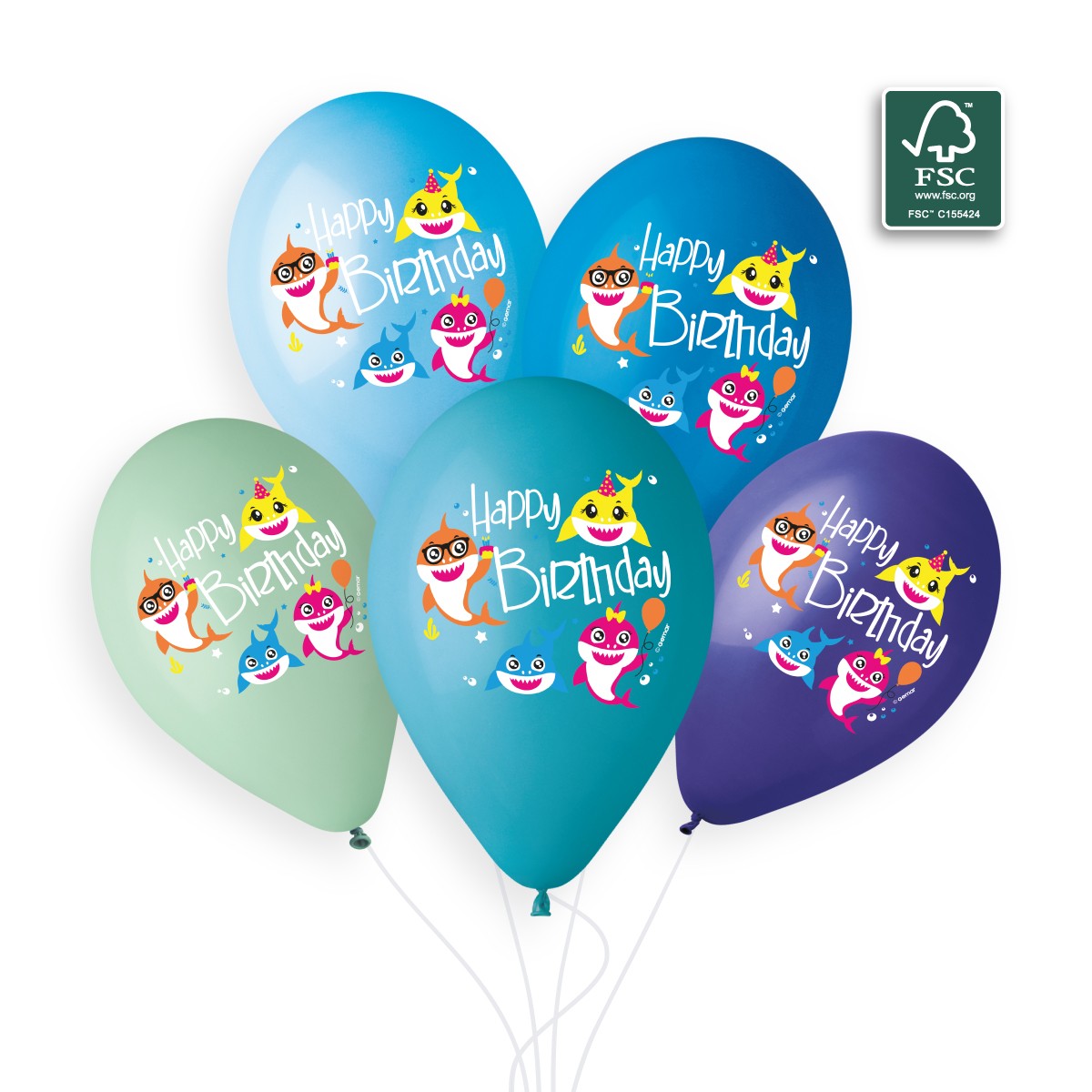 Gemar 13" Little Shark #1213 GS120 6pcs Round Balloon — Italian store beauty original 1200px