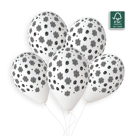 Gemar 13" Animal Prints Paw #636 GS120 6pcs Round Balloon — Italian store beauty original 1200px