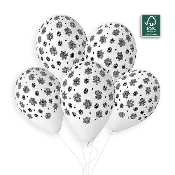 Gemar 13" Animal Prints Paw #636 GS120 6pcs Round Balloon — Italian store beauty original 1200px