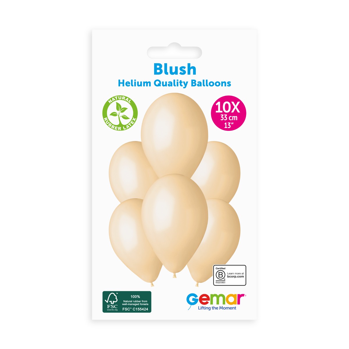 Gemar 13" Blush #069 G120 10pcs Round Balloon — Italian store hang-pack original 1200px