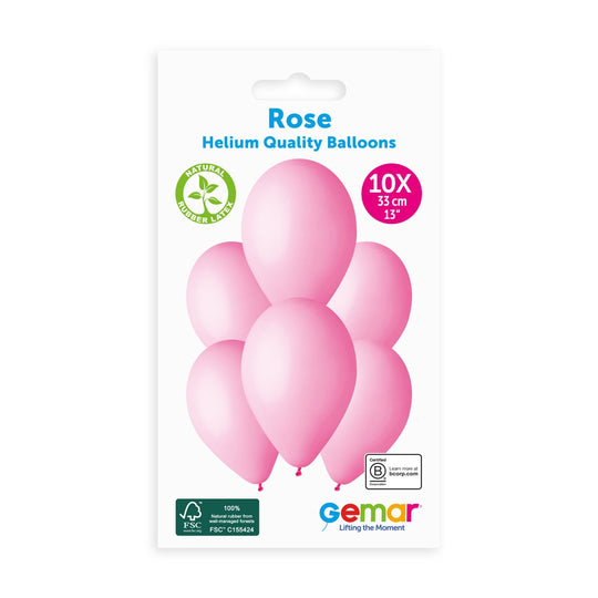 Gemar 13" Rose #006 G120 10pcs Round Balloon — Italian store hang-pack original 1200px